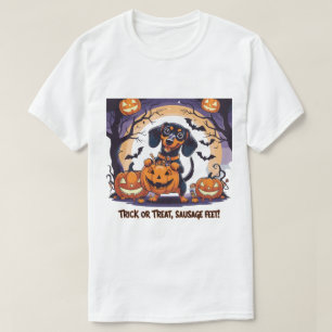 Spooky teckel liefhebber Halloween Graphic T-shirt