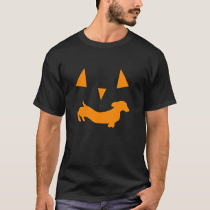 Spooky teckel pompoen Jack Lantern Halloween T-shirt