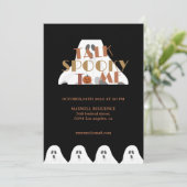 Spooky tegen me Spook Pompoen Retro Halloween Kaart (Staand voorkant)