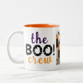 Spooky The Boo Crew Halloween Familiefoto Tweekleurige Koffiemok (Links)