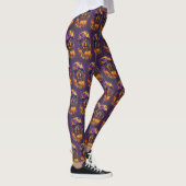 Spooky Tibetaanse Mastiff Hond Halloween Heksenpom Leggings (Rechts)