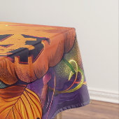 Spooky Tibetaanse Mastiff Hond Halloween Heksenpom Tafelkleed (Voorbeeld)