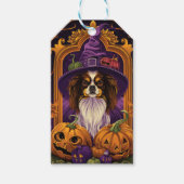 Spooky Tibetaanse Spaniel Hond Halloween Heksenpom Cadeaulabel (Voorkant)