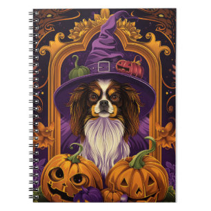 Spooky Tibetaanse Spaniel Hond Halloween Heksenpom Notitieboek