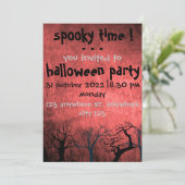 Spooky time Halloween, halloween party call Kaart (Staand voorkant)