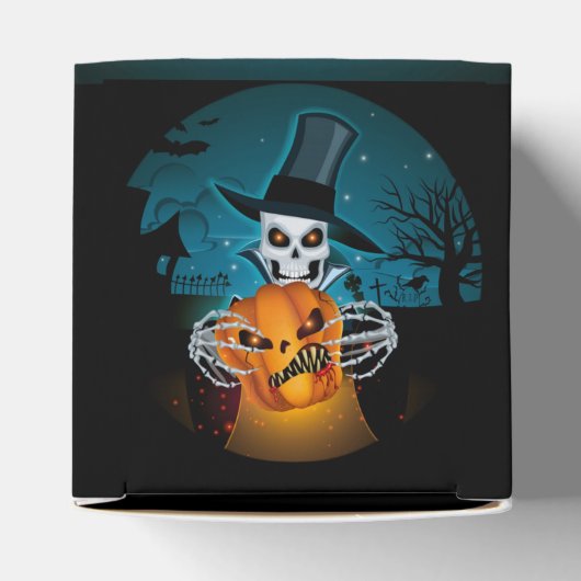 Spooky Top Hat Skelet Cube Bedankdoosjes (Bovenkant)