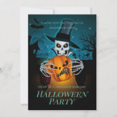 Spooky Top Hat Skeleton Kaart (Voorkant)