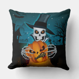 Spooky Top Hat Skeleton Kussen