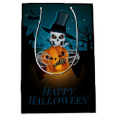 Spooky Top Hat Skeleton Medium Cadeauzakje (Voorkant)