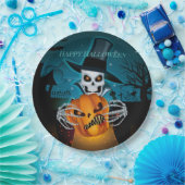 Spooky Top Hat Skeleton Papieren Bordje (Feest)