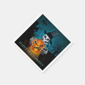 Spooky Top Hat Skeleton Servet (Hoek)