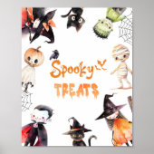 Spooky trakteert Halloween Monsters Kostuumfeest Poster (Voorkant)