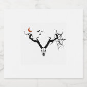 Spooky tree deer antlers   sparkling wijnetiket (Enkel label)
