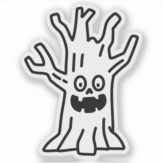 Spooky tree doodle sticker (Voorkant)