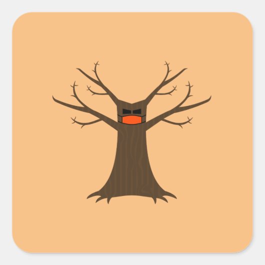 Spooky Tree Dragen een mondkapje Sticker (Voorkant)