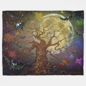 Spooky Tree Fleece Blanket Deken (Voorkant (Horizontaal))