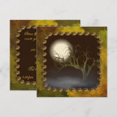 Spooky Tree Halloween Party Invitation Kaart (Voorkant / Achterkant)
