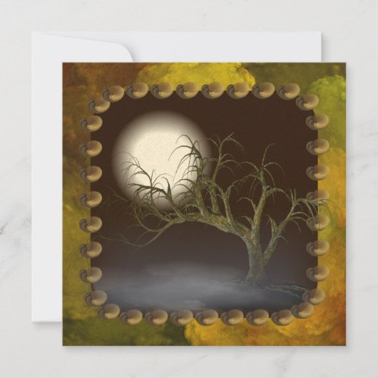 Spooky Tree Halloween Party Invitation Kaart (Voorkant)