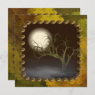 Spooky Tree Halloween Party Invitation Kaart