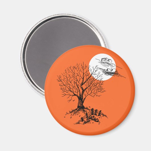 Spooky Tree Magnet Magneet (Voorkant / Achterkant)