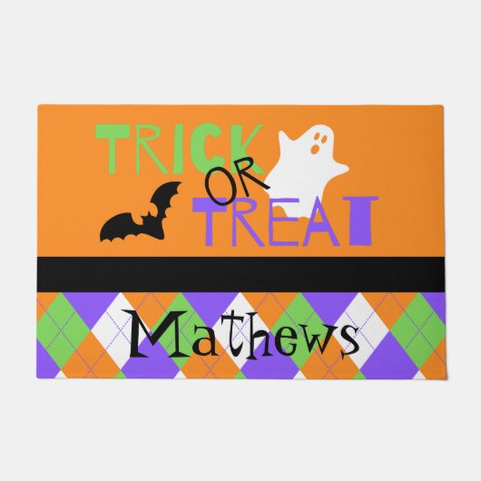 Spooky Trick or treat Argyle Deurmat (Voorkant)