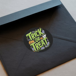 Spooky Trick or Treat Slime Halloween Vierkante Sticker