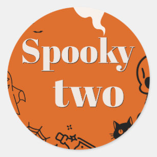 SPOOKY TWEE VERJAARDAG STICKERS
