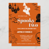 SPOOKY TWEE VERJAARDAG UITNODIGINGEN (Voorkant / Achterkant)