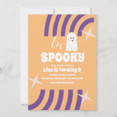 Spooky Two Groovy Halloween Ghost Party Kaart (Voorkant)