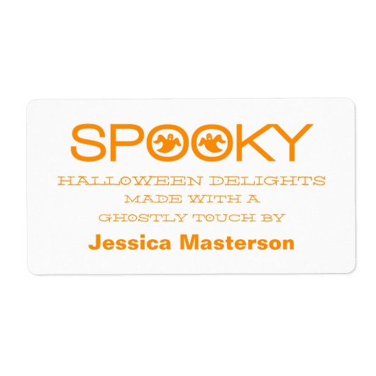 Spooky Typography Halloween Baking Labels (Voorkant)