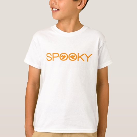 Spooky Typography Halloween Girl's T-shirt (Voorkant)