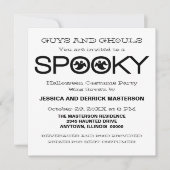 Spooky Typography Halloween Party Invite, Black Kaart (Voorkant)