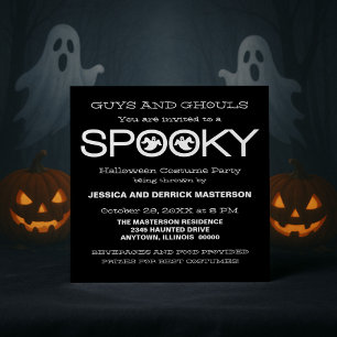 Spooky Typography Halloween Party Invite Kaart