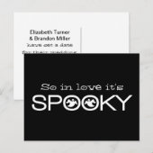 Spooky Typography Halloween Save the Date Briefkaa Aankondigingskaart (Voorkant / Achterkant)