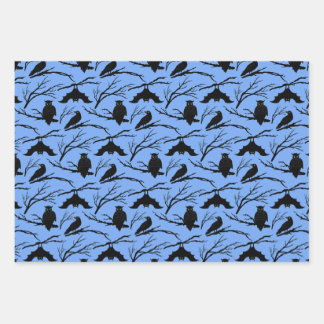 Spooky Uil Bat Halloween Wrapping Paper Set van 3