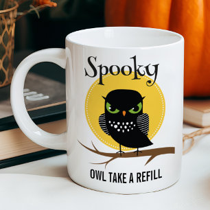 Spooky Uil Neem een navulling Halloween Koffiemok