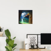 Spooky Uil Water Bridge Witchy AI Art Matte Value Poster (Thuiskantoor)