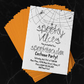 Spooky Vibes Abstract Spiders Halloween Party Kaart