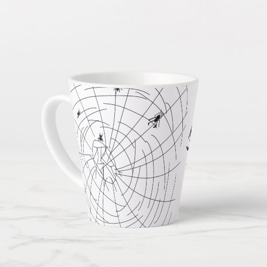 Spooky Vibes Abstracte Spiers Latte Mok (Linkerhoek)
