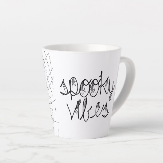 Spooky Vibes Abstracte Spiers Latte Mok (Rechterhoek)