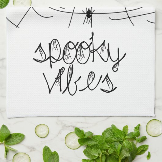 Spooky Vibes Abstracte Spiers Theedoek (Gevouwen)