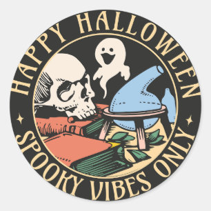 Spooky Vibes alleen  Halloween Ronde Sticker