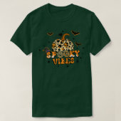Spooky Vibes Autumn Pumpkin Leopard Pet Witches Ha T-shirt (Design voorkant)
