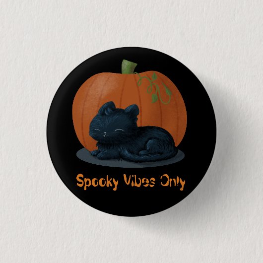 Spooky Vibes Cat Halloween Ronde Button 3,2 Cm (Voorkant)