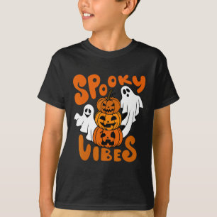 Spooky Vibes Gelukkig Halloween Pompoen Boo Kostuu T-shirt
