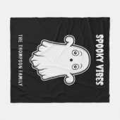 Spooky Vibes Ghost Halloween Zwart-Wit Fleece Deken (Voorkant (Horizontaal))