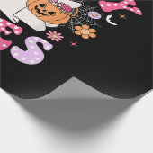 Spooky Vibes Ghost Retro Groovy Halloween Cadeaupapier (Hoek)