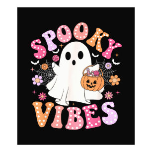 Spooky Vibes Ghost Retro Groovy Halloween Foto Afdruk
