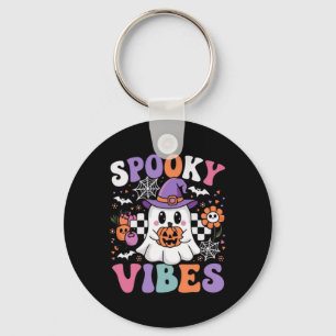 Spooky Vibes Ghost Retro Groovy Halloween Kinder G Sleutelhanger