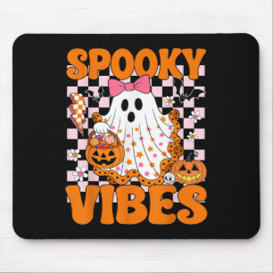 Spooky Vibes Ghost Retro Groovy Halloween Vrouwen Muismat
